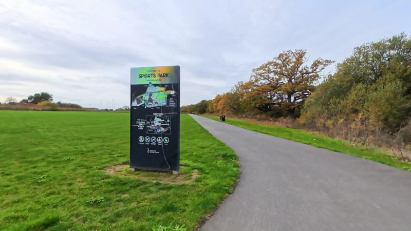 Cycleway entrance, Colchester Sports Park